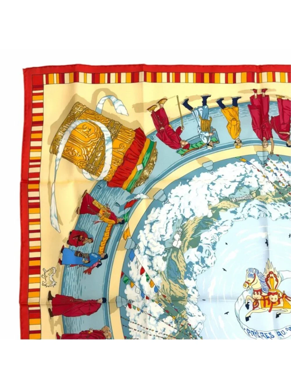 Hermes Prieres AU Vent Prayer in the Wind Silk 100% Carre 90 Scarf